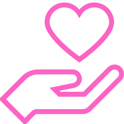 Cartoon hand holding love heart